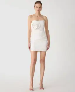Misha Mercedes Rosette Cotton Sateen Mini Dress White Size S/Au 8 for rent on The Volte - image 4