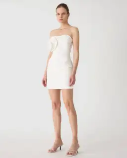 Misha Mercedes Rosette Cotton Sateen Mini Dress White Size S/Au 8 for rent on The Volte - image 2