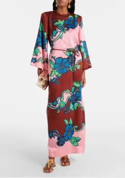 Alémais Azalea Exclusive Silk Midi Dress Pink Floral Size AU 16 for rent on The Volte - image 1