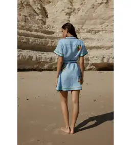 Aston Studio Nami Dress In Pool Blue Bouquet Size AU 12 for rent on The Volte - image 5