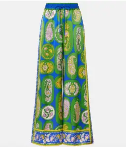 Alémais Gina Silk Satin Shirt and Wide Leg Pant Set Print Size AU 16 for rent on The Volte - image 5