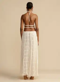 Arcina Ori Juliette Halter Top & Maxi Skirt Set Warm Cream Size S / AU 8 for rent on The Volte - image 3