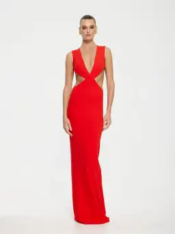 Effie Kats Valencia Gown Cherry Red Size 8 for rent on The Volte - image 1