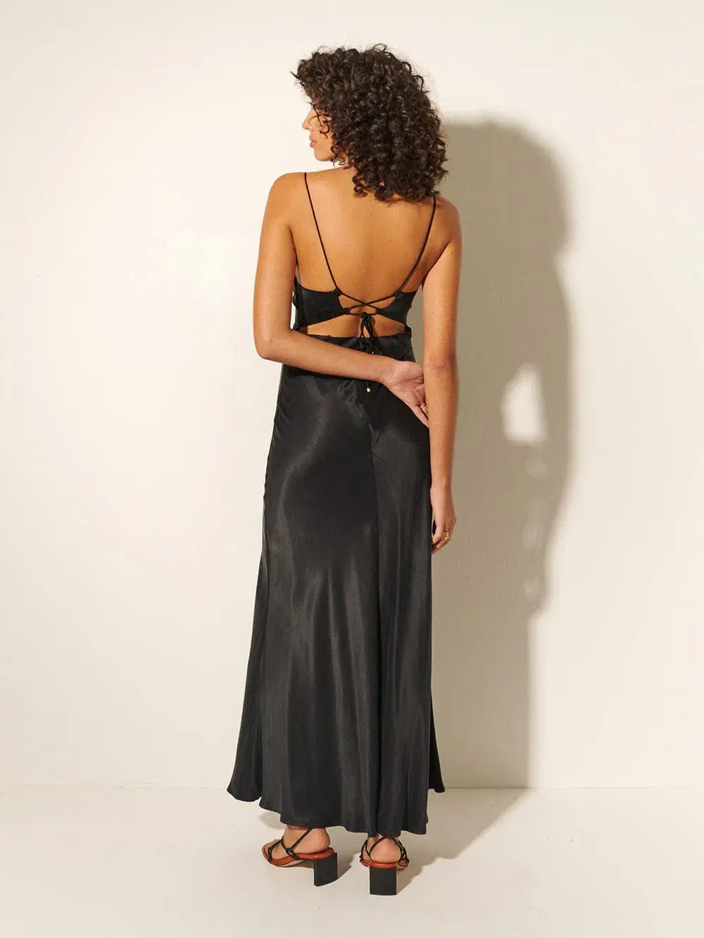 Kivari Bianca Slip Dress Black Size 4 for rent on The Volte - main image