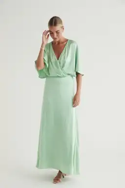 Mos The Label Calista Maxi Dress In Mint Size 14