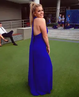 Carla Zampatti Halter Dress Blue Size AU 12 for rent on The Volte - image 2