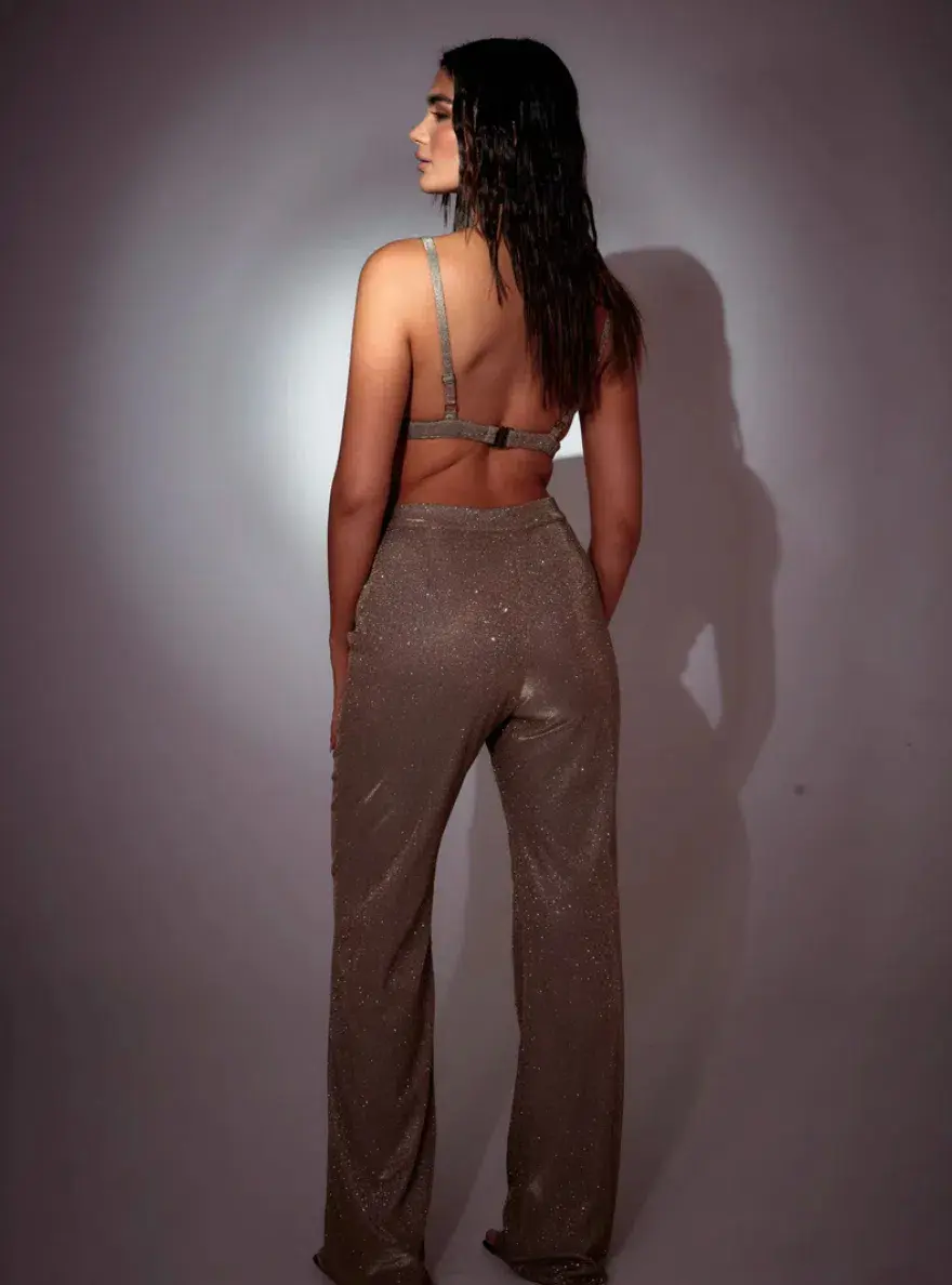 Sla The Label Set Astrid Bralette Top & Santorini Pants Bronze Size 14 for rent on The Volte - main image