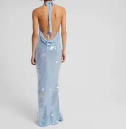 Rat & Boa Anais Maxi Dress Gown In Blue Sequin Size M / Au 10 for rent on The Volte - image 4