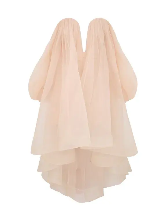 Zimmermann Crush Strapless Mini Dress Peach Size 1/Au 10 for rent on The Volte - main image