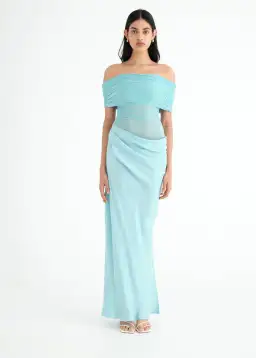 Benni Nico Off Shoulder Aquamarine Blue Size 12