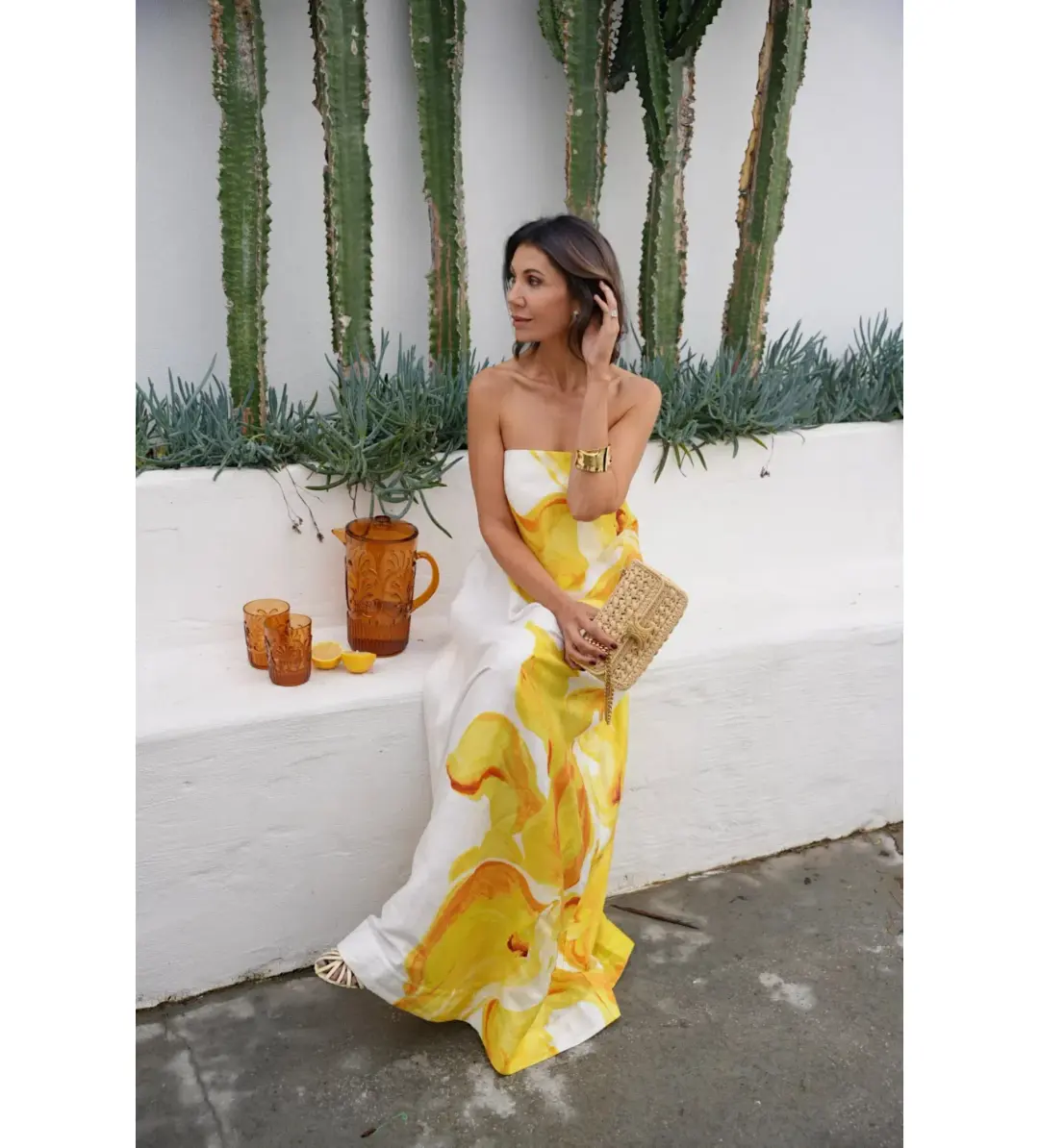 Acler Hopton Midi Dress in Ivory Calla Lily Size AU 10 for rent on The Volte - main image