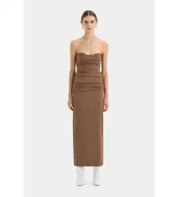 Sir the label Alba Strapless Gown in Mocha Size AU 4 for rent on The Volte - image 2