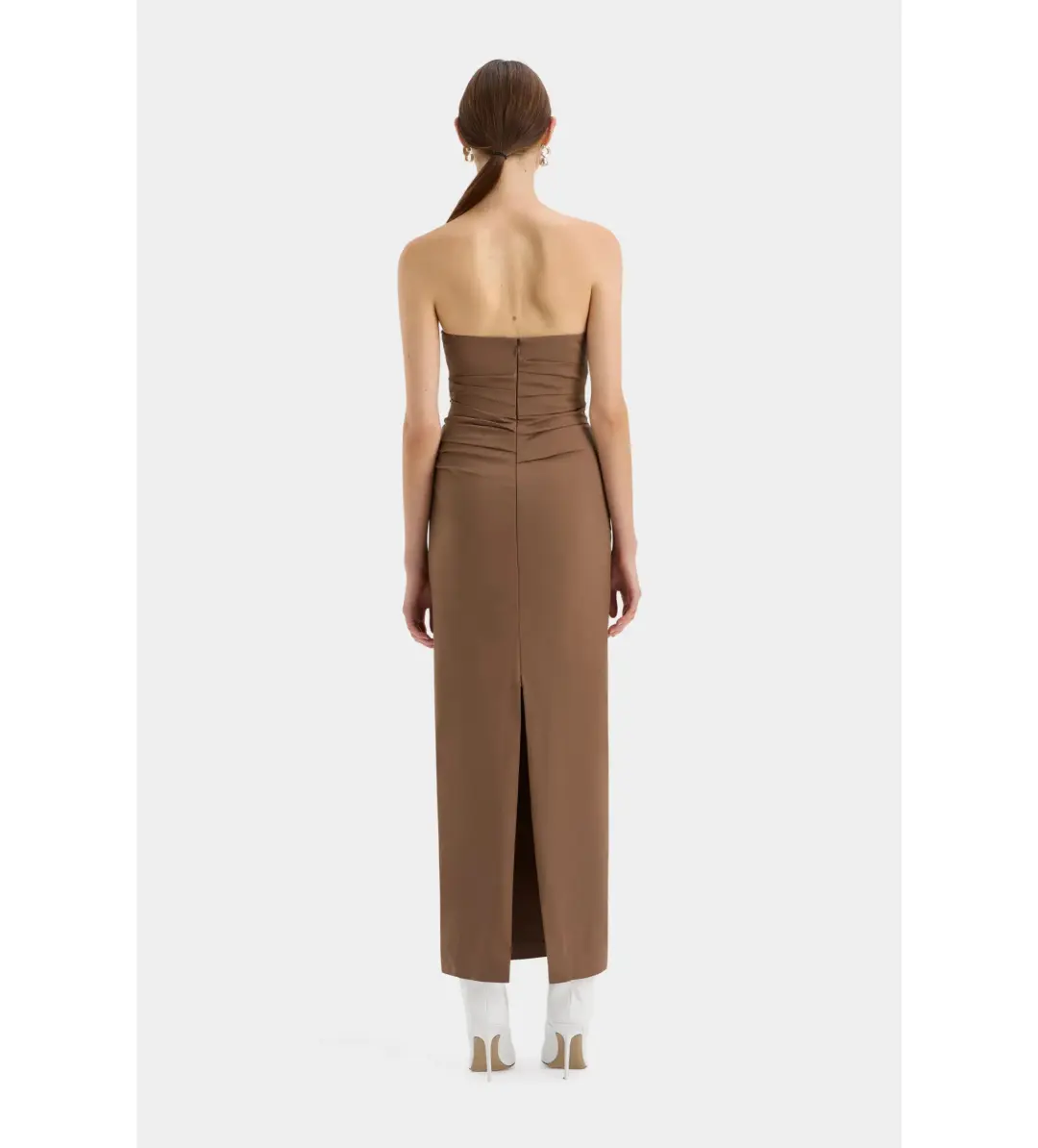 Sir the label Alba Strapless Gown in Mocha Size AU 4 for rent on The Volte - main image