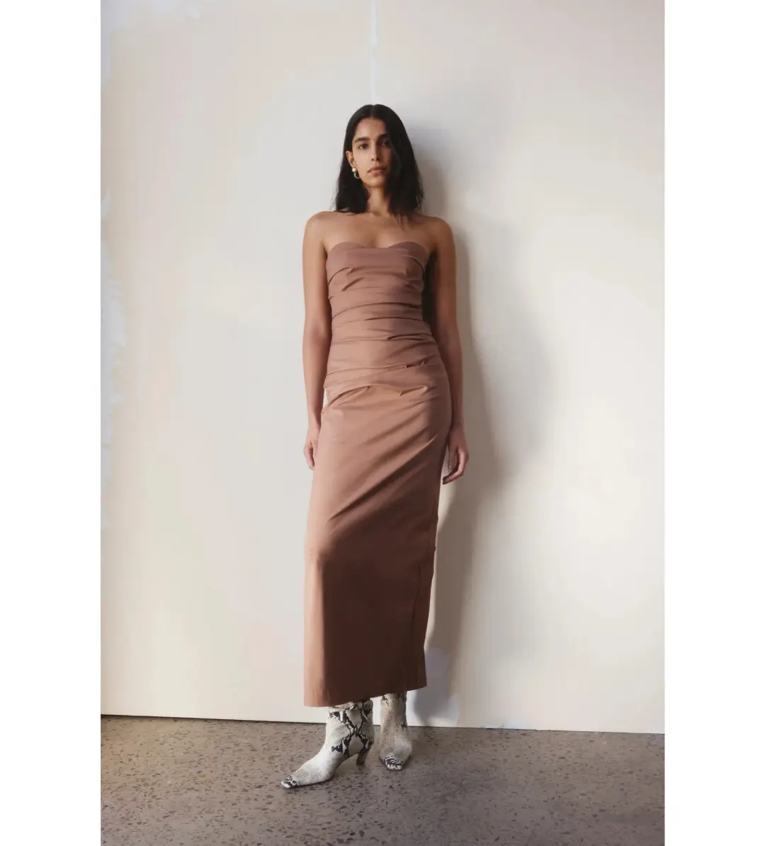 Sir the label Alba Strapless Gown in Mocha Size AU 4 for rent on The Volte - main image