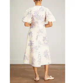 Zimmermann Linen Day Midi Dress in Pearl Palm Toile Size 2 / AU 12 for rent on The Volte - image 3