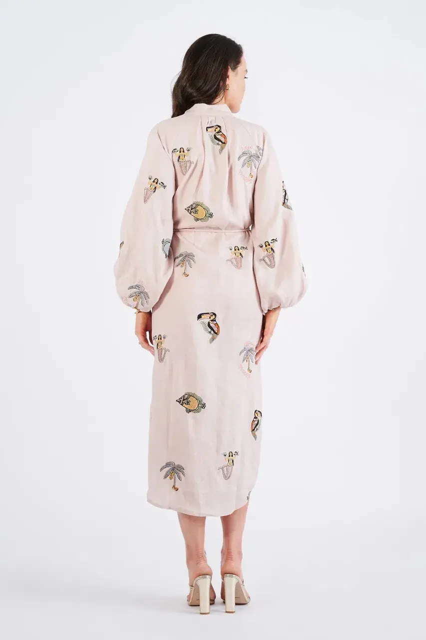 Alemais Vacay Mermaid Shirtdress Pink Size AU 10 for rent on The Volte - main image