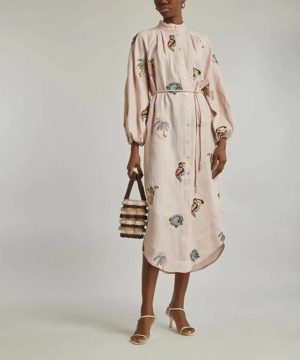 Alemais Vacay Mermaid Shirtdress Pink Size AU 10 for rent on The Volte - main image