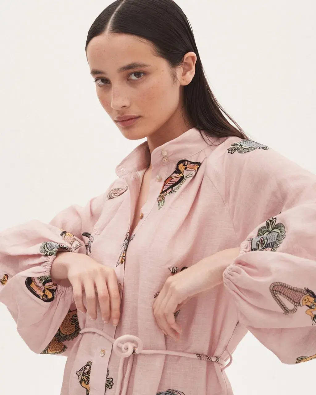 Alemais Vacay Mermaid Shirtdress Pink Size AU 10 for rent on The Volte - main image