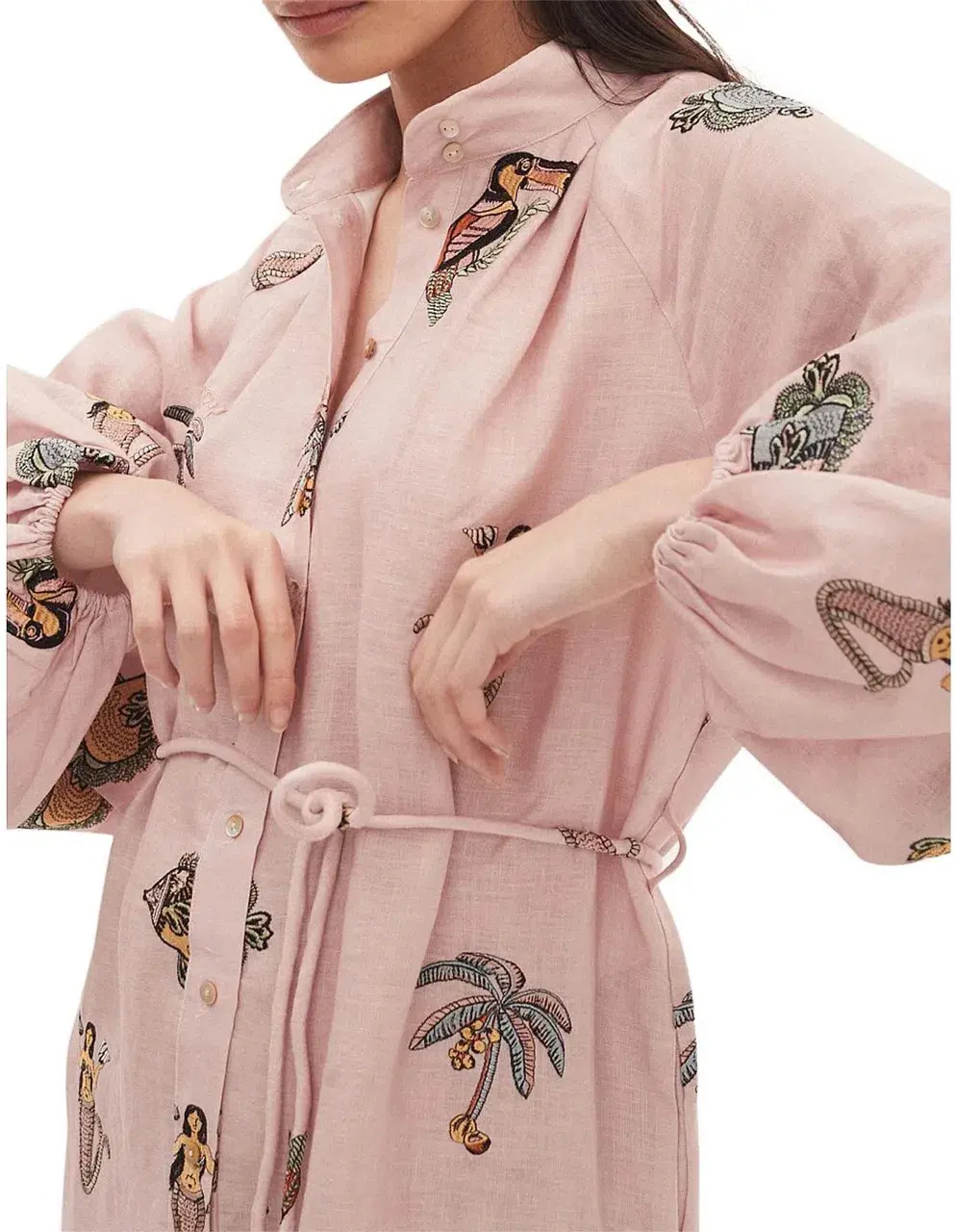 Alemais Vacay Mermaid Shirtdress Pink Size AU 10 for rent on The Volte - main image