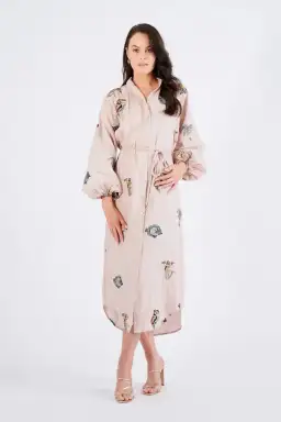 Alemais Vacay Mermaid Shirtdress Pink Size AU 10 for rent on The Volte - image 7