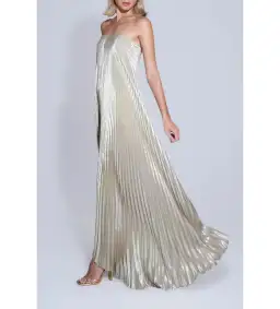 L’idee Black Tie Gown Gold Shimmer Size AU 8 for rent on The Volte - image 2