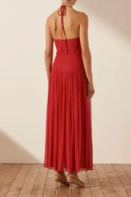Shona Joy Marquis Halter Tie Midi Dress Roma Red Size 6 for rent on The Volte - image 3