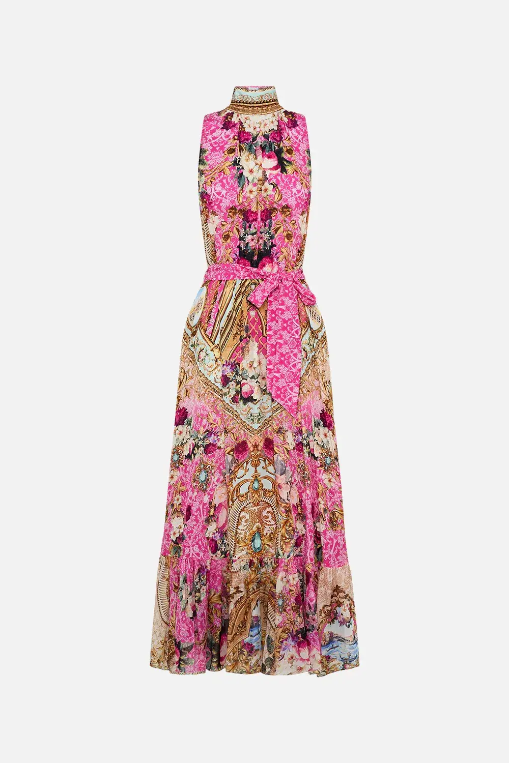 Camilla Necktie Midi Dress With Elasticated Waist Call Of The Canal Size XL / AU 16 for rent on The Volte - main image