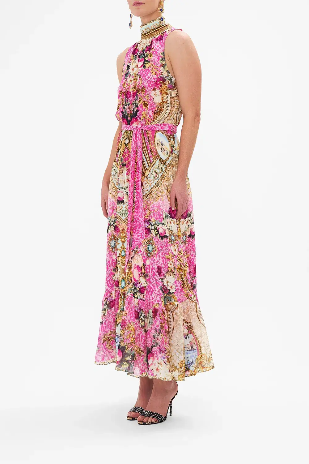 Camilla Necktie Midi Dress With Elasticated Waist Call Of The Canal Size XL / AU 16 for rent on The Volte - main image