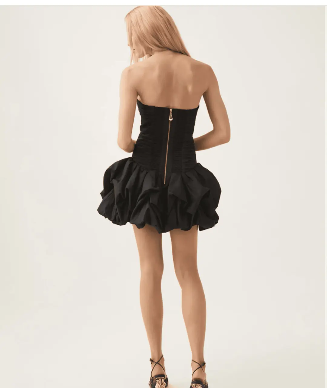 Aje Violette Bubble Hem Mini Dress in Black Size 10 for rent on The Volte - main image