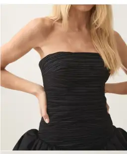 Aje Violette Bubble Hem Mini Dress in Black Size 10 for rent on The Volte - image 2