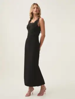 Aje Daisy Knit Maxi Dress in Black Size 8 for rent on The Volte - image 1