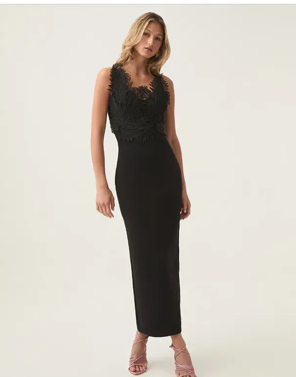 Aje Daisy Knit Maxi Dress in Black Size 8 for rent on The Volte - main image