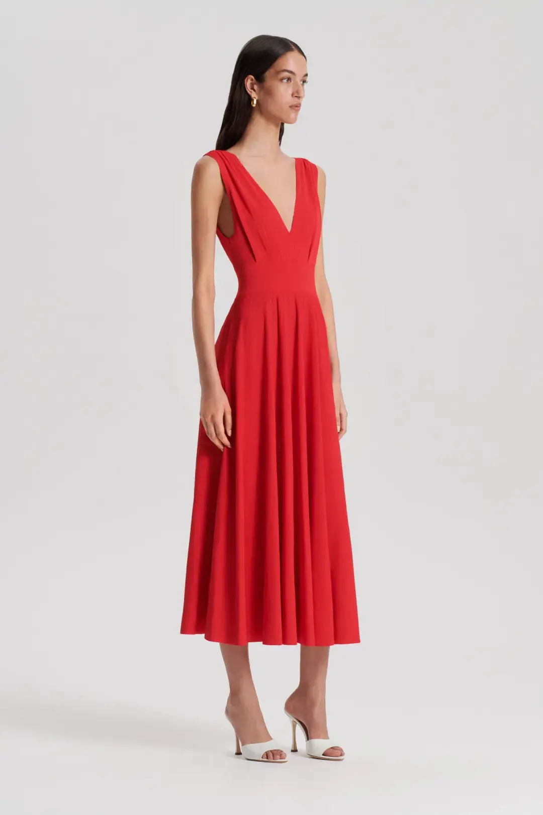 Scanlan Theodore Soft Jersey Dress in Red Size 8 for rent on The Volte - main image