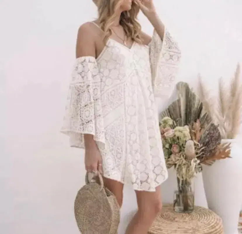 Spell and the Gypsy Imperial Lace Mini Dress Off White Size XS / AU 6 for rent on The Volte - main image