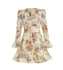 Zimmerman Luminosity Mini Dress in Multi Floral Cream Size 0 / AU 8 for rent on The Volte - image 3
