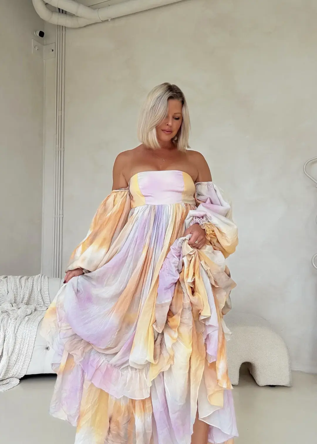 Rooh Collective Poppy Rainbow Maxi Dress Multi Size AU 12 for rent on The Volte - main image