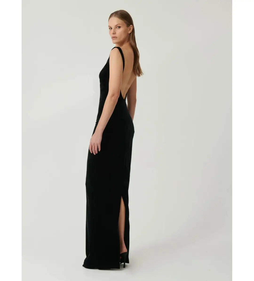 Effie Kats Verona Gown Black Velvet Size AU 6 for rent on The Volte - main image