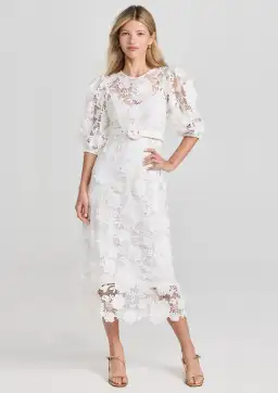 Zimmermann The Halliday Lace Flower Midi Dress in Ivory Size 1 / AU 10 for rent on The Volte - image 2