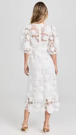 Zimmermann The Halliday Lace Flower Midi Dress in Ivory Size 1 / AU 10 for rent on The Volte - image 3