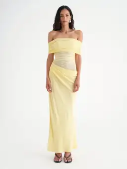 Benni Nico Off-Shoulder Maxi Dress in Butter Size XS / AU 6 for rent on The Volte - image 1