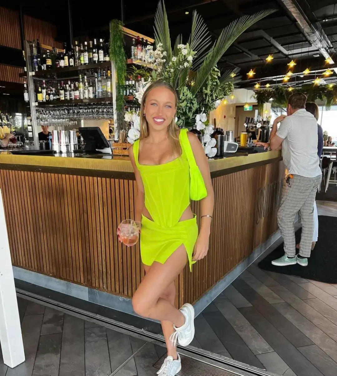 Miaou Campbell Corset in Neon Lime Size 8 for rent on The Volte - main image