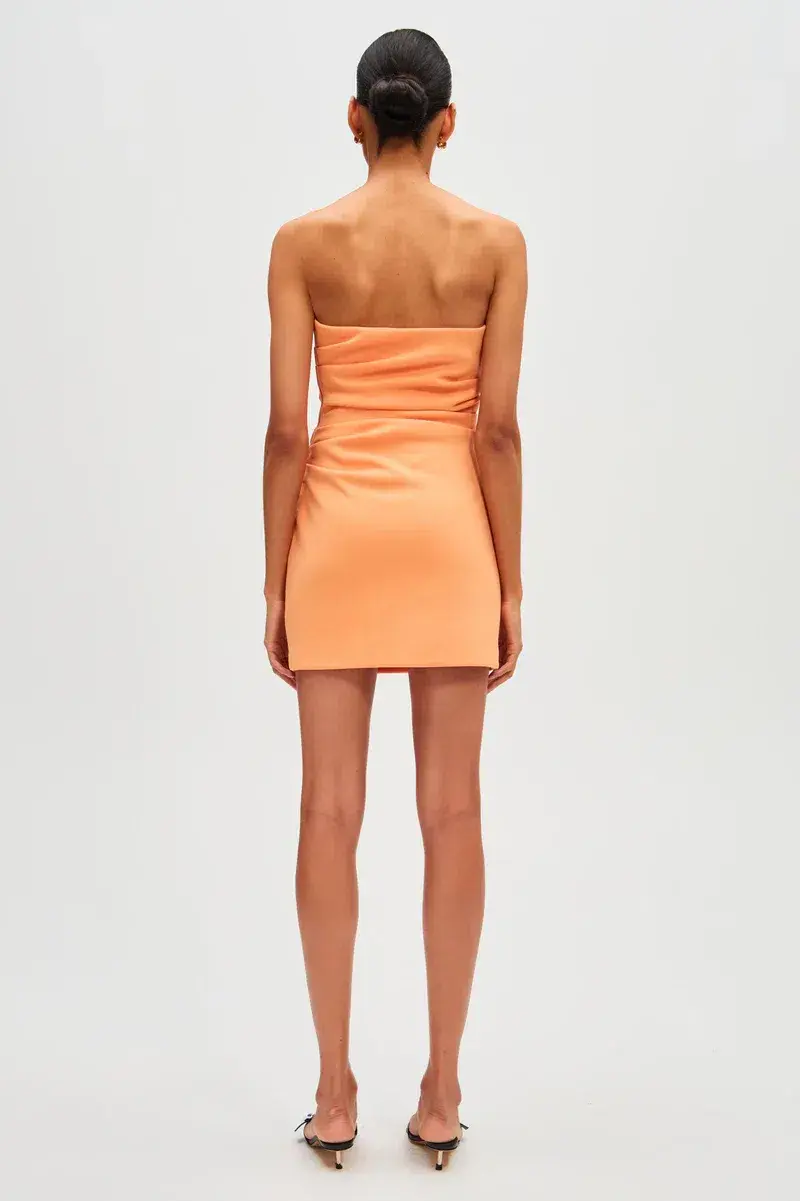 Misha Alston Crepe Mini Dress Tangerine  Size 10  - Image 3