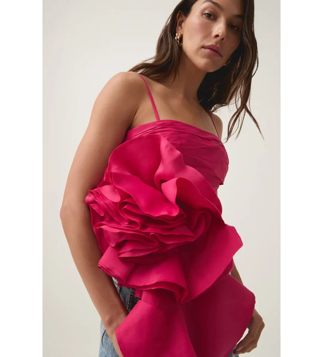 Aje Potion Spiral Top And Mini Skirt Set Rich Magenta Size 8 for rent on The Volte - main image