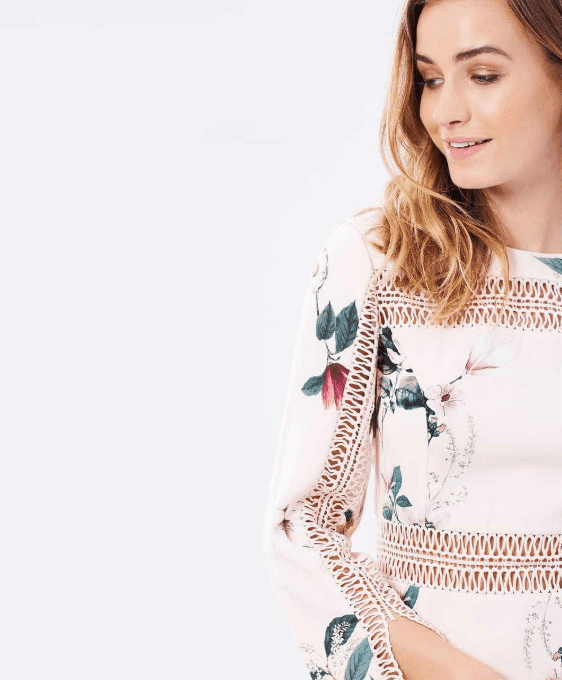 Keepsake the Label Do it Right Long Sleeve Mini Dress Print Size 6 for rent on The Volte - main image