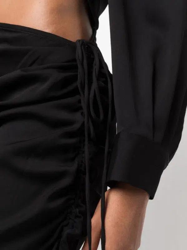 Christopher Esber Ruched Tie Sleeve Dress Black AU 8/US 4 for rent on The Volte - main image