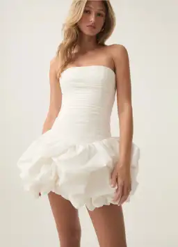 Aje Violette Bubble Hem Mini Dress White Size 8 for rent on The Volte - image 5