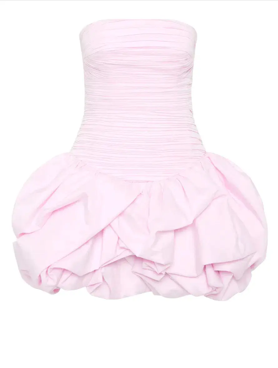 Aje Violette Bubble Hem Mini Dress Baby Pink Size 8 for rent on The Volte - main image