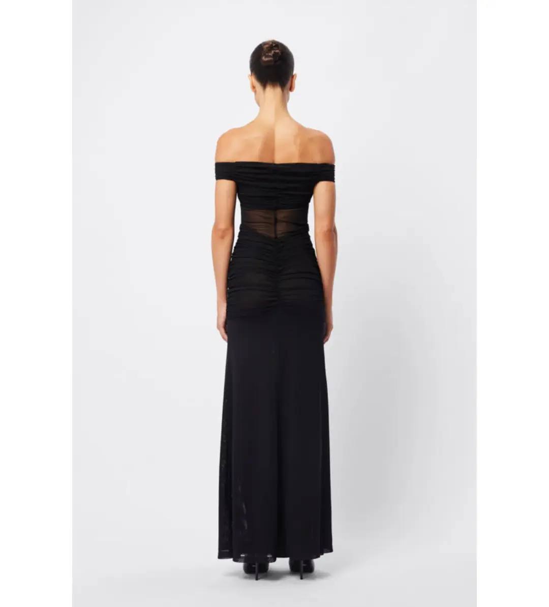Mossman Rebound Off Shoulder Maxi Dress Black Size 10 for rent on The Volte - main image