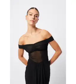 Mossman Rebound Off Shoulder Maxi Dress Black Size 10 for rent on The Volte - image 2