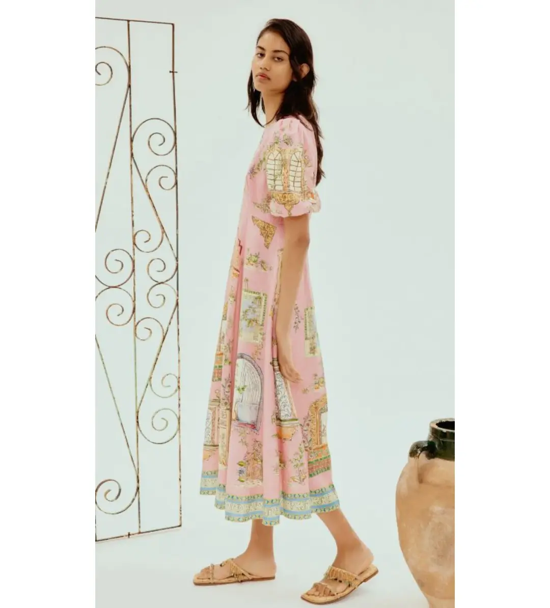 Alémais Monte Midi Dress Pink Size 16 for rent on The Volte - main image